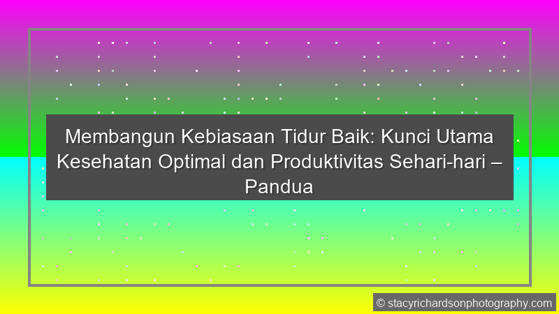 Kebiasaan Tidur Baik